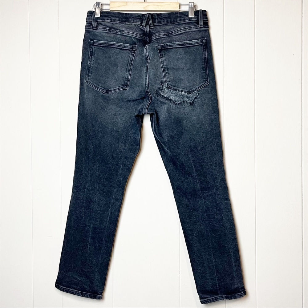 Good American Good Classic Jeans 10 30 black faded distressed high waist stretch - Picture 4 of 12